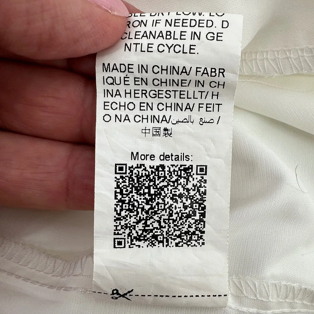 Womens White Faux‎ Feather Trim Pajama Sleep Shirt Button Down Sleepwear Top S